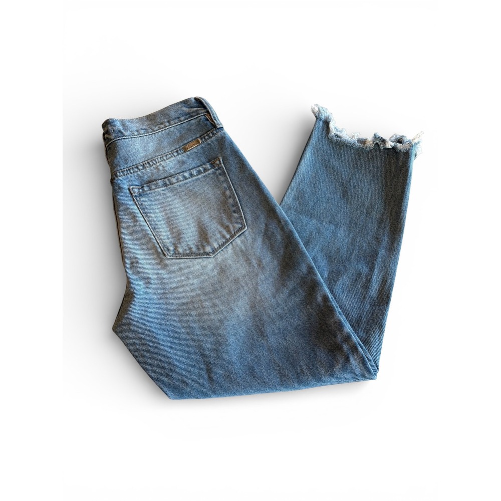 Zara Womens High Waisted Straight‎ Leg Distressed Jeans Light Wash Blue Size 6 - Picture 3 of 4